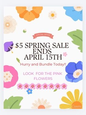 $5 Spring Sale Ends Soon!!